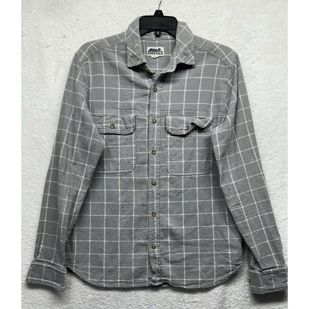 Edgevale Mens Size S Gray Long Sleeve Button Up Shirt (J12)